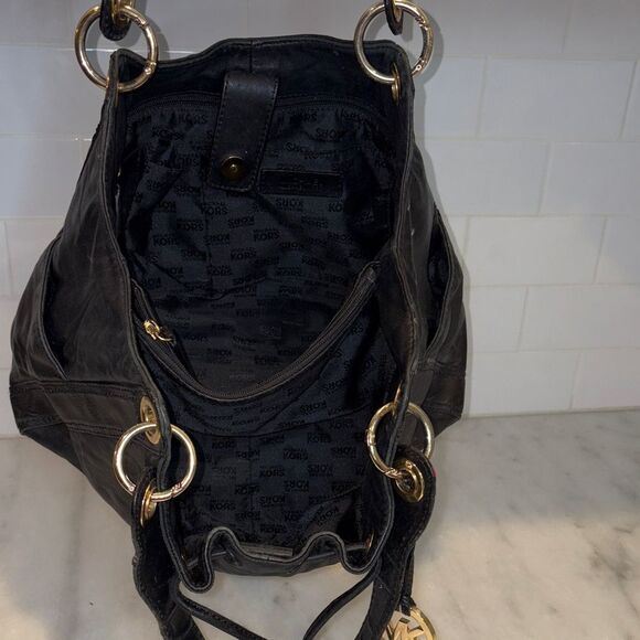 Michael Kors Bag Purse Handbag Leather Ludlow Drawstring Hobo Shoulder Bag - Picture 12 of 16